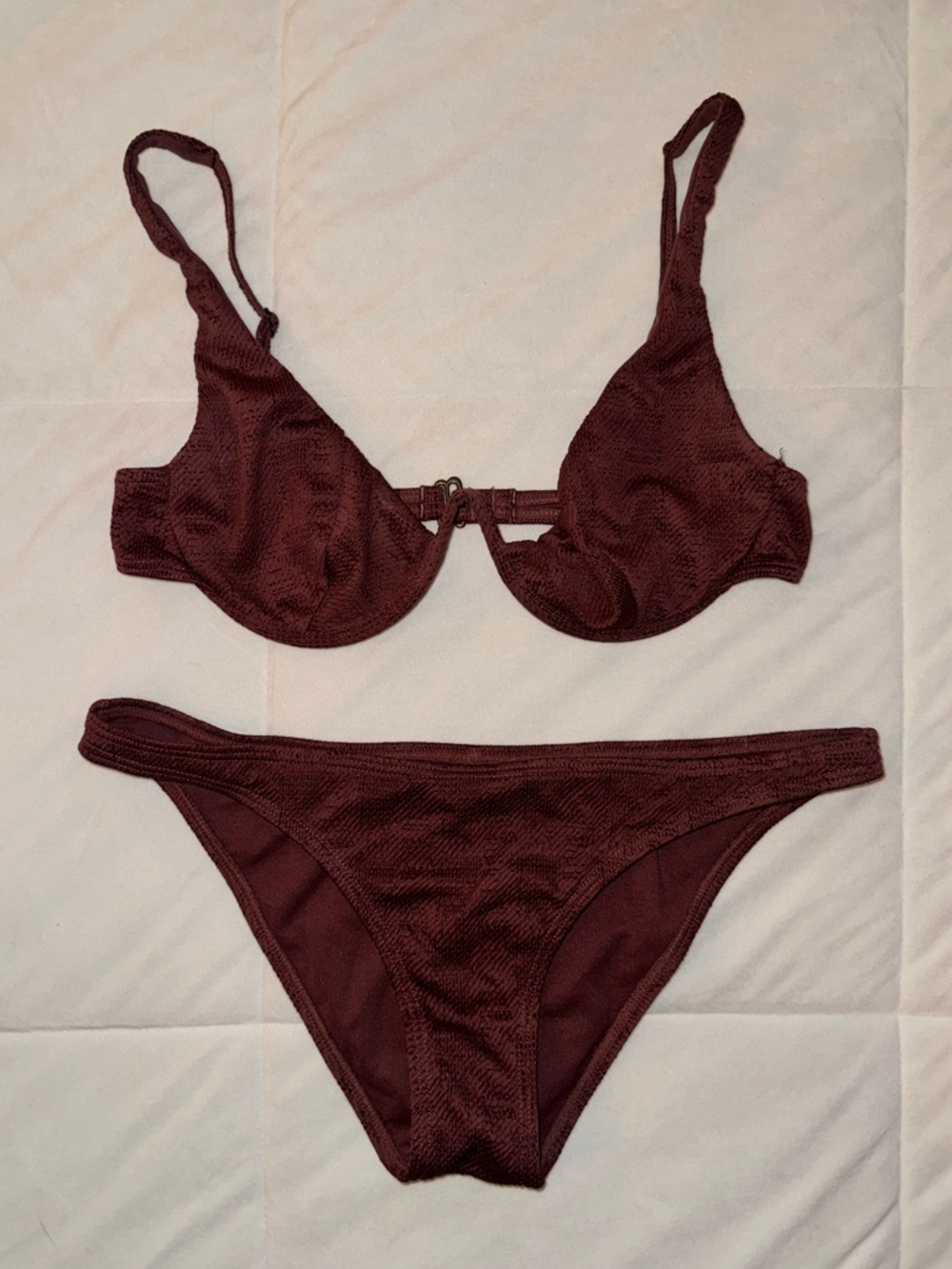 Giani Bini Textured Maroon Bikini Set